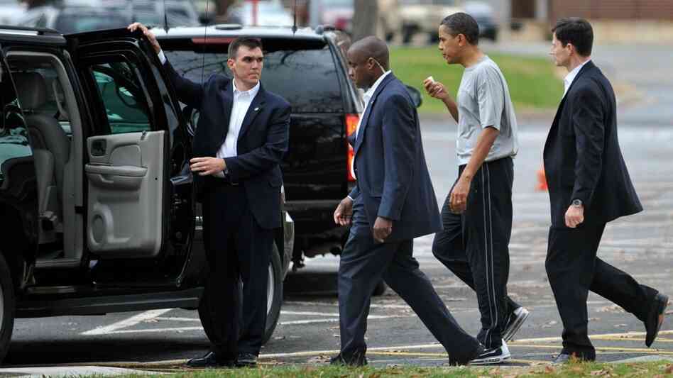President Obama with gauze. Tim Sloan/AFP/Getty Images President Obama with gauze. Tim Sloan/AFP/Getty Images