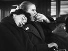 Jan 1, 1954: Tired passengers waiting for a ferry in Liverpool. Jan 1, 1954: Tired passengers waiting for a ferry in Liverpool.