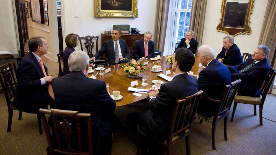 President Obama meets with congressional leaders. President Obama meets with congressional leaders.