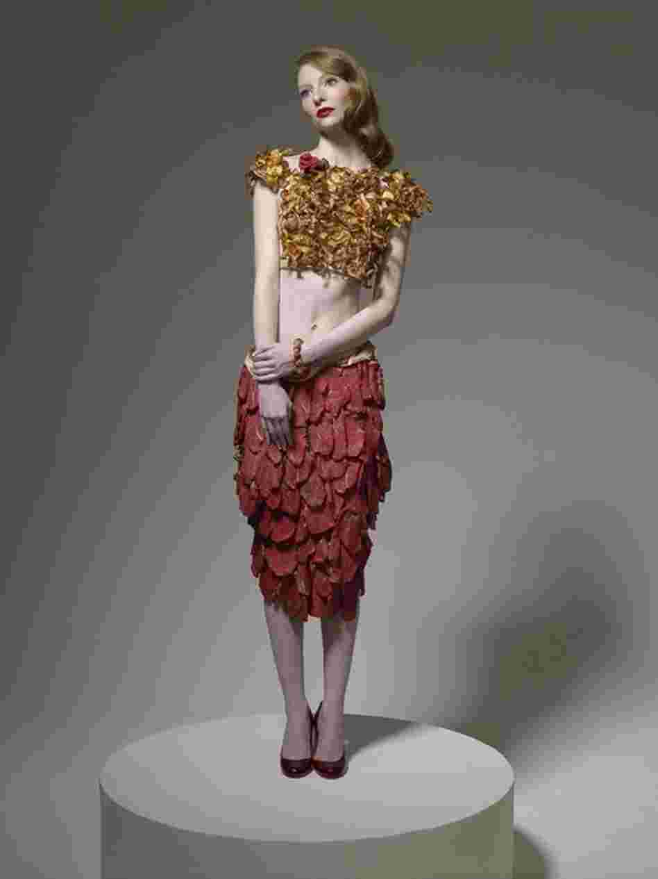 The project was shot in January, 2009 (pre Lady Gaga). Fifteen designers were involved and each garment took hours to cook, create and assemble.