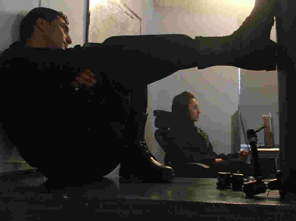 Eagle Four team members Baktash (actor Faramjan Ebrahim) and Ludmilla (actor Maryam Sharify) Eagle Four team members Baktash (actor Faramjan Ebrahim) and Ludmilla (actor Maryam Sharify)