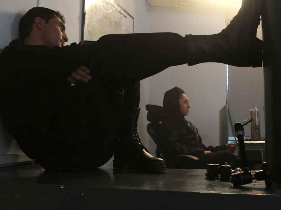 Eagle Four team members Baktash (actor Faramjan Ebrahim) and Ludmilla (actor Maryam Sharify) Eagle Four team members Baktash (actor Faramjan Ebrahim) and Ludmilla (actor Maryam Sharify)