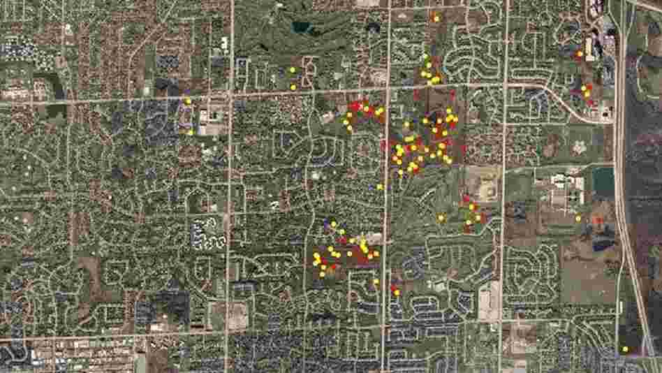 A map representing the locations of Big Mama and Number 115.