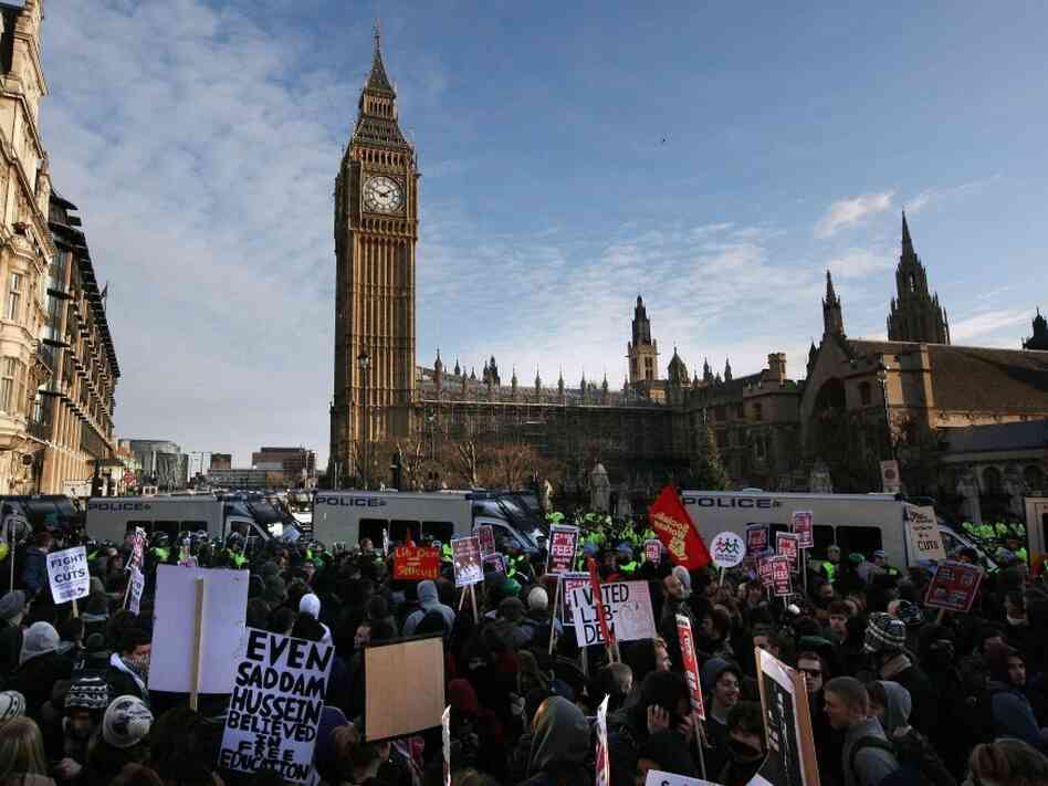 Protesters outside Parliament today. Protesters outside Parliament today.
