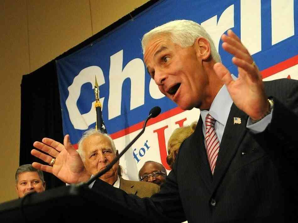 Independent Senate candidate Charlie Crist attends an election night gathering in St. Petersburg, Fla. Independent Senate candidate Charlie Crist attends an election night gathering in St. Petersburg, Fla.