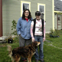 Rachel Keyser and her daughter, Sydney, stand in front of their house in Deerfield, N.H.