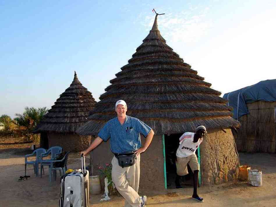 NPR's Frank Langfitt at the "airport" in Agok, Southern Sudan. NPR's Frank Langfitt at the "airport" in Agok, Southern Sudan.