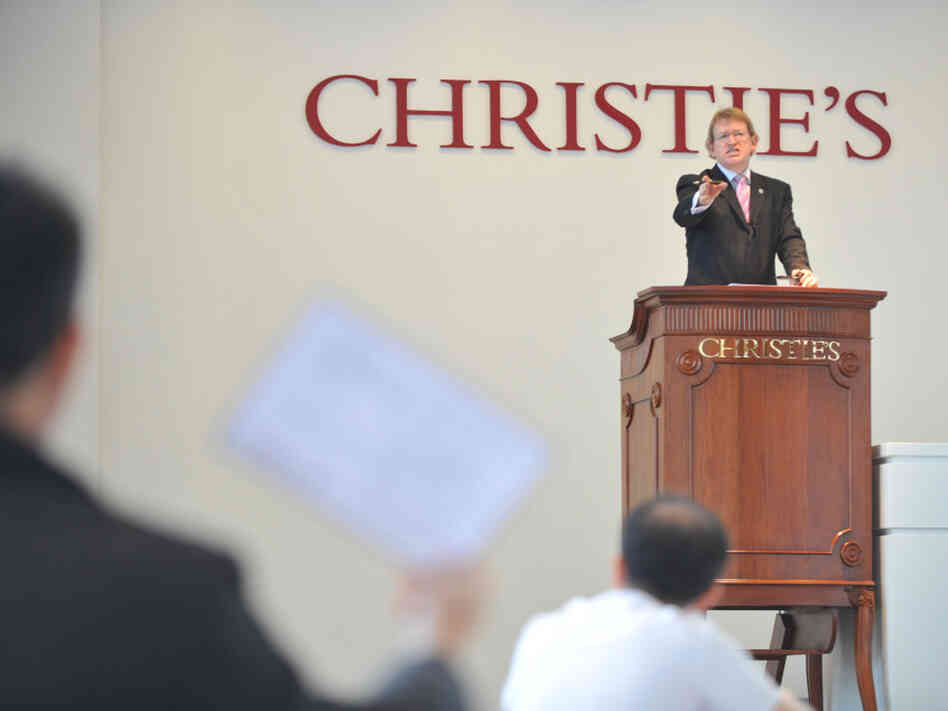 Auctioneer David Elswood during a wine auction in Hong Kong in November Auctioneer David Elswood during a wine auction in Hong Kong in November