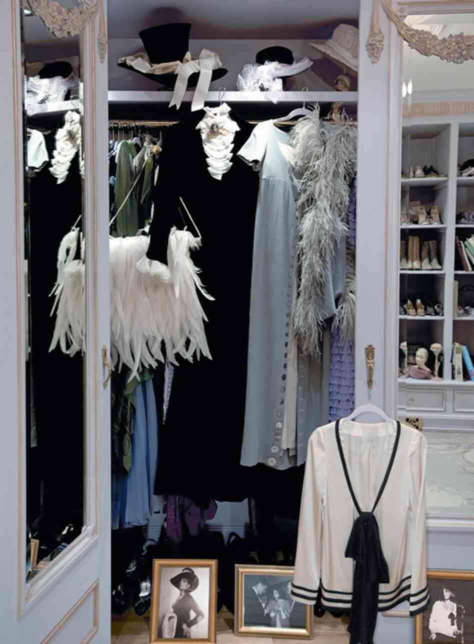 "I thought this room would be an opportunity to get my things out of storage and display some of my favorite pieces," she says.
