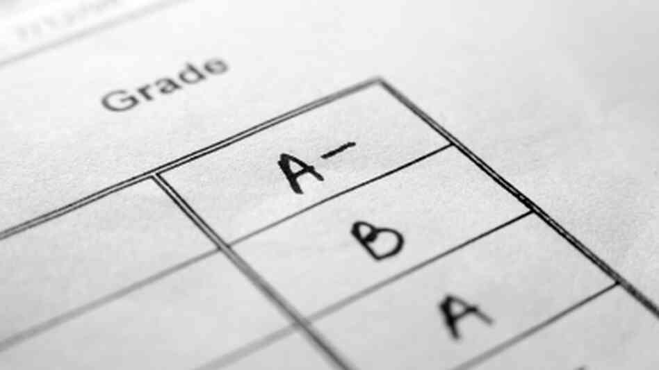 A column of letter grades. A column of letter grades.