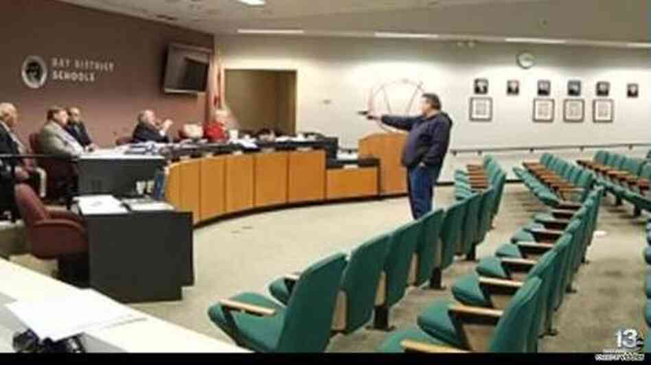 A gunman, identified as Clay Duke, opens fire at a Panama City, Fla., school board meeting. A gunman, identified as Clay Duke, opens fire at a Panama City, Fla., school board meeting.