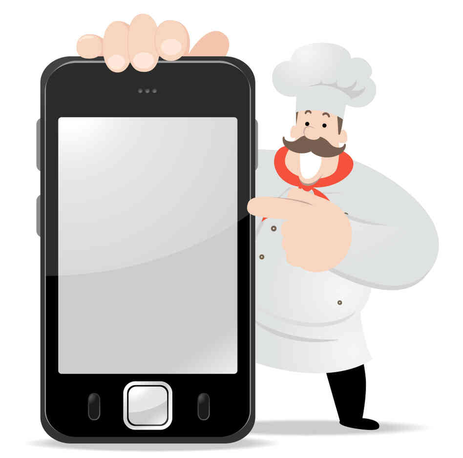 Chef and smart phone Chef and smart phone