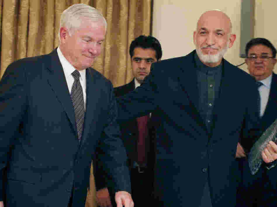 Defense Secretary Robert Gates (left) and Afghan President Hamid Karzai this month in Kabul.