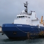Shell's Nanuq was built especially for Shell for oil spill response  clean-up in the Arctic Ocean. It's currently docked at Dutch Harbor, Alaska, for the  winter.
