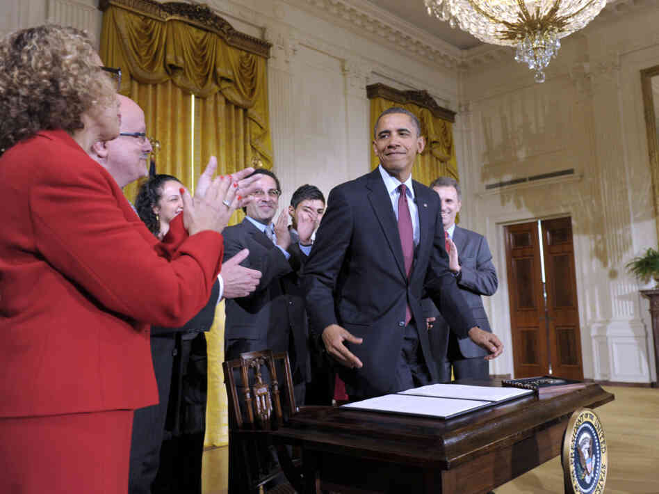 President Barack Obama in the White House East Room after signing an executive order for a Hispanic educational excellence initiative