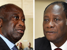 Ivorian president Laurent Gbagbo, and left, and challenger Alassane Ouattara. Ivorian president Laurent Gbagbo, and left, and challenger Alassane Ouattara.