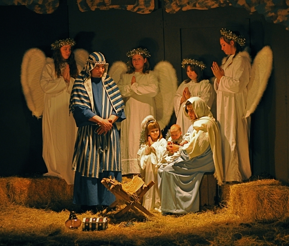 Christmas pageant staged by the First United Methodist Church in Johnson City,  Texas.