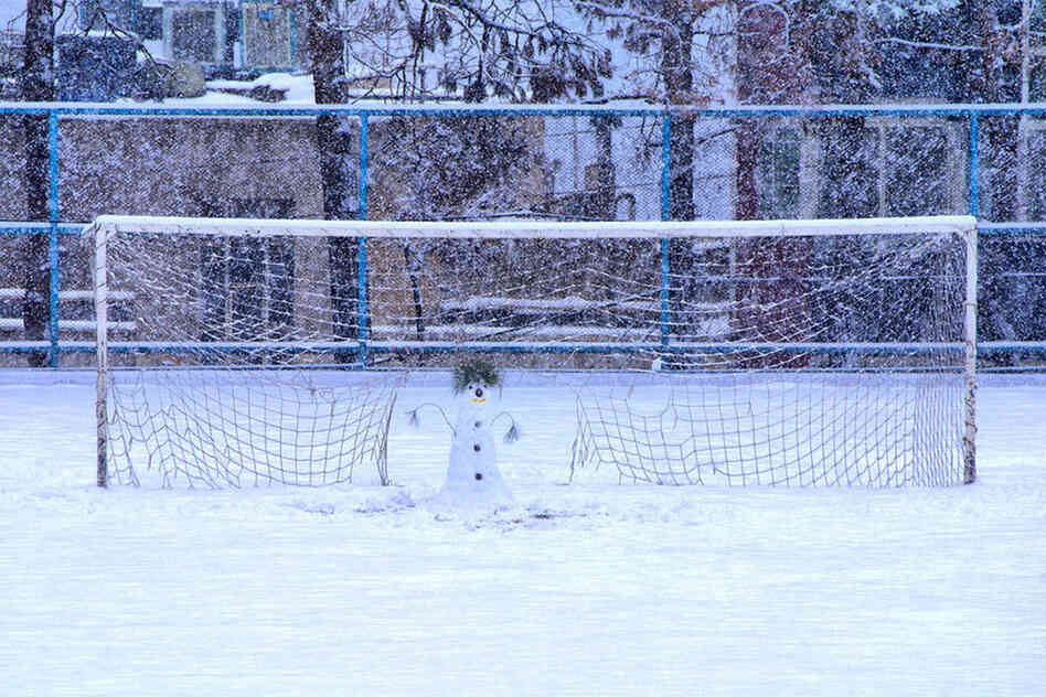 This goal-keep might not be fast on his feet, but he's got that one spot covered like you wouldn't believe. 