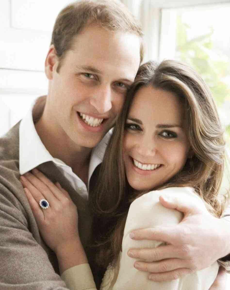 The real Prince William and fiancee Kate Middleton.