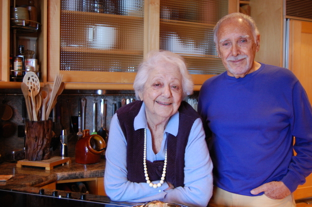 Marcella and Victor Hazan in the kitchen of their home in Longboat Key, Florida.