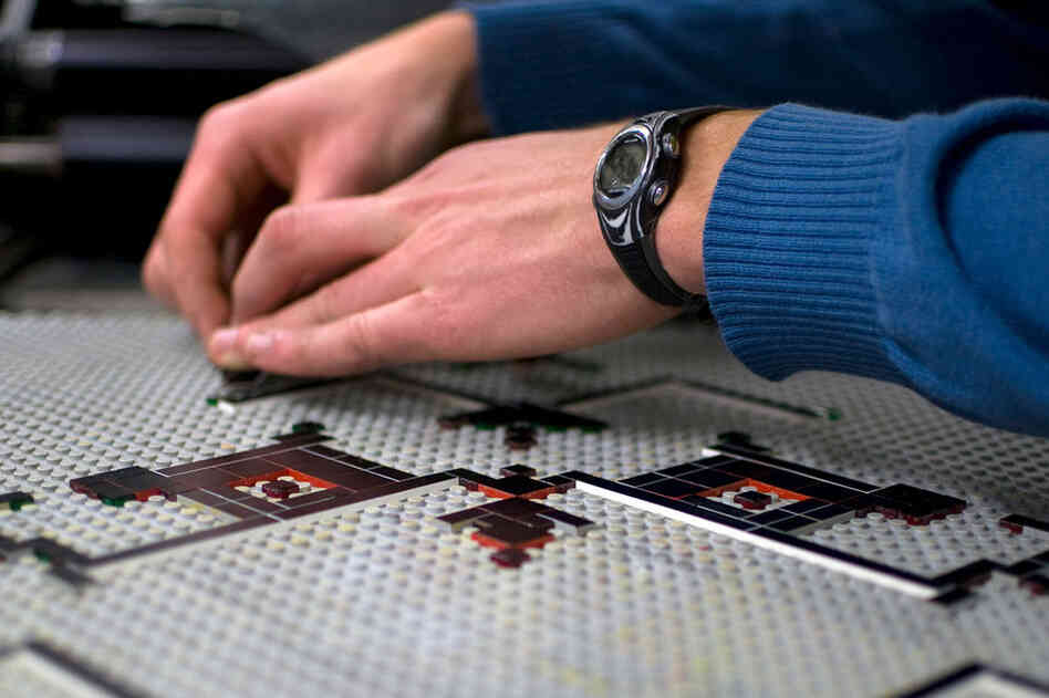 Making adjustments to the LEGO tiles for "The Fox".