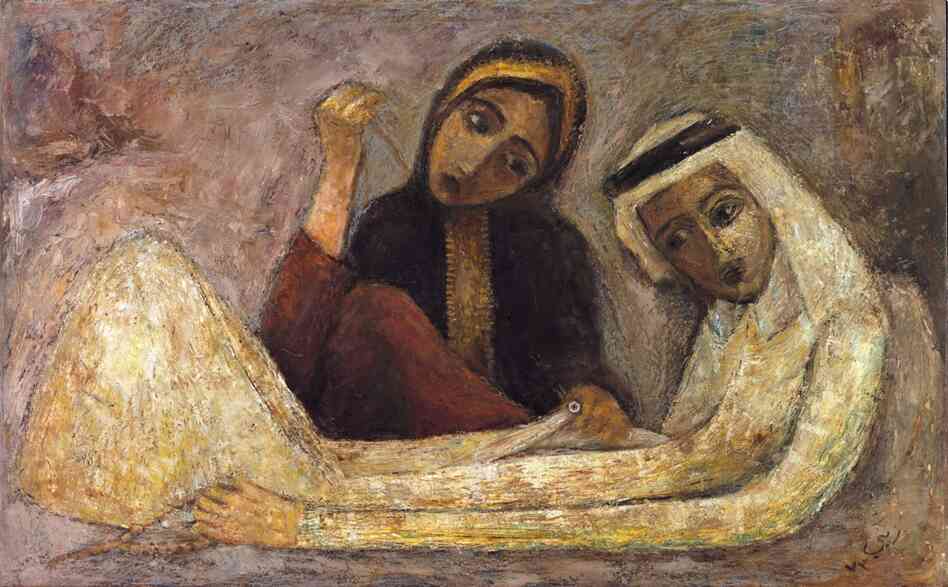 The museum boasts more than 6,000 pieces of modern art. This piece is part of the exhibit Sajjil: A Century of Modern Art. Jassim al-Zainy, Features from Qatar, 1973