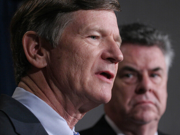 Rep. Lamar Smith of Texas (left) and Rep. Peter King of New York, shown in a 2007 file photo, will lead committees that have oversight of the Justice Department.