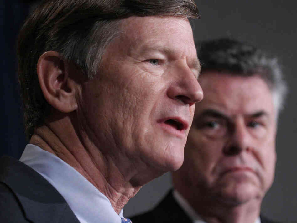Rep. Lamar Smith of Texas (left) and Rep. Peter King of New York, shown in a 2007 file photo, will lead committees that have oversight of the Justice Department.