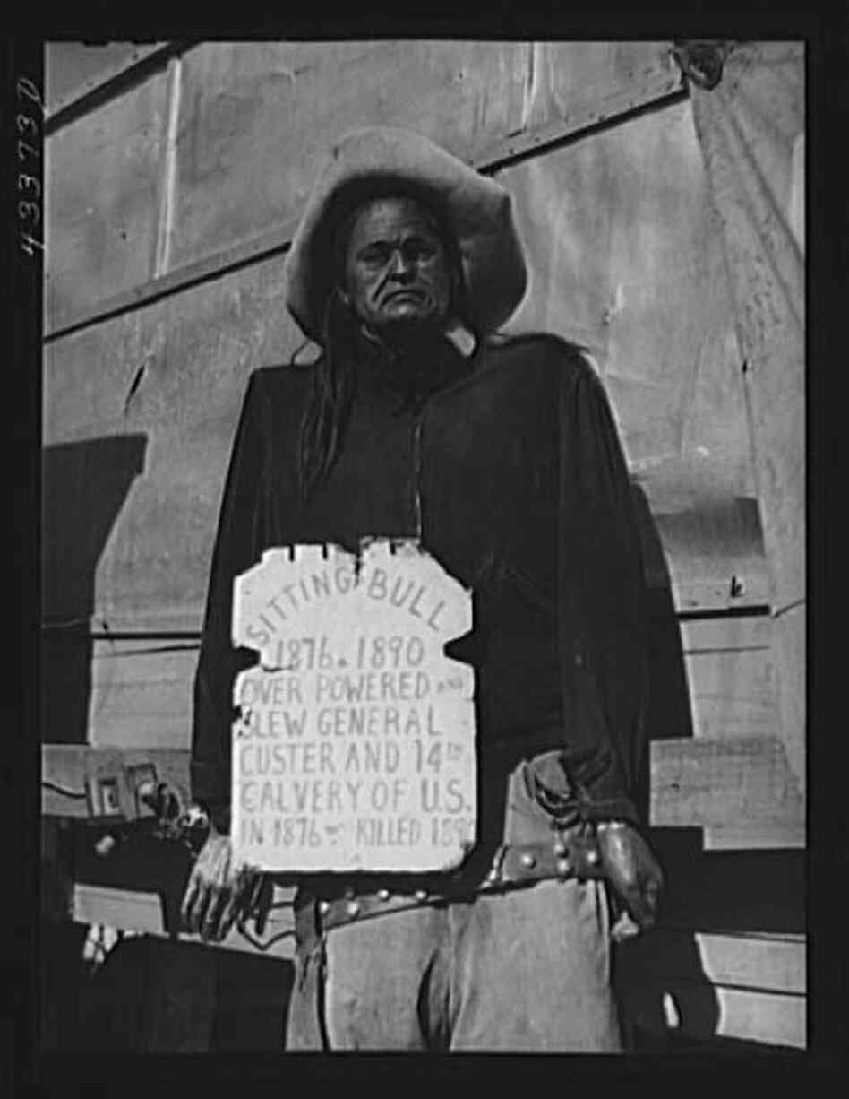 An effigy shows Sitting Bull, a Sioux war chief during years of resistance against the U.S. government.