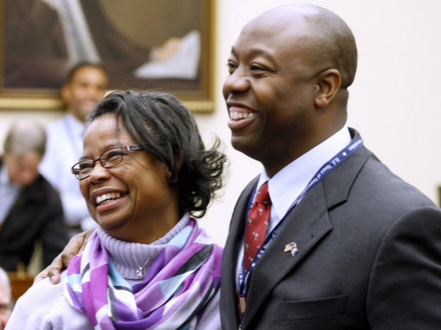 Rep.-elect Tim Scott, R-S.C. with his mother Frances Scott, on Capitol Hill in November 2010.
