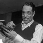 Duke Ellington signs his biography in London in 1958, with Billy Strayhorn in the background. Duke Ellington signs his biography in London in 1958, with Billy Strayhorn in the background.