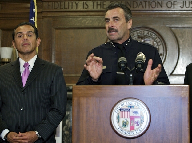 Los Angeles Police Chief reports lowest homicides in four decades.