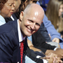 Florida Gov. Rick Scott smiles during inauguration ceremonies in Tallahassee Tuesday. Scott defeated incumbent Charlie Crist, who had been elected as a Republican. Florida Gov. Rick Scott smiles during inauguration ceremonies in Tallahassee Tuesday. Scott defeated incumbent Charlie Crist, who had been elected as a Republican.