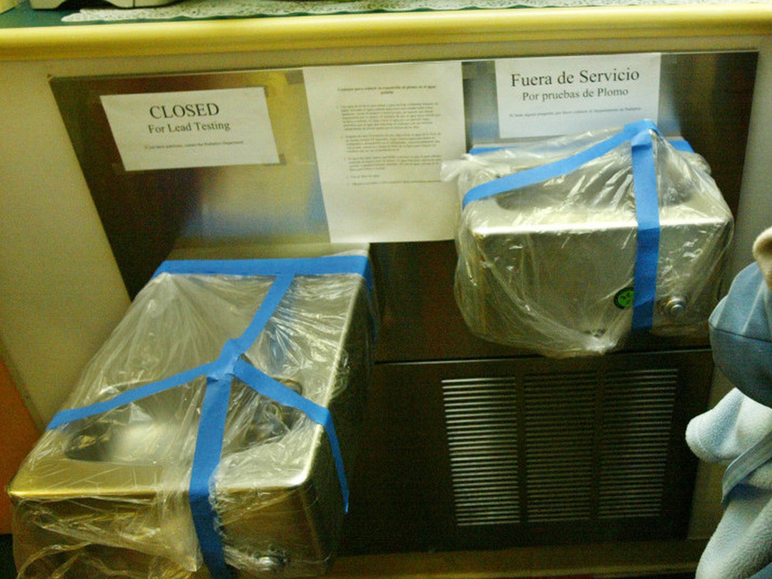 Water fountains in Washington, D.C., were sealed on March 9, 2004, for lead testing after tap water was found to contain as much as 30 times the acceptable levels. Earlier, the utility switched from disinfecting water with chlorine to a chemical relative, chloramine, but that allowed lead in the pipes to leach out into the water supply.