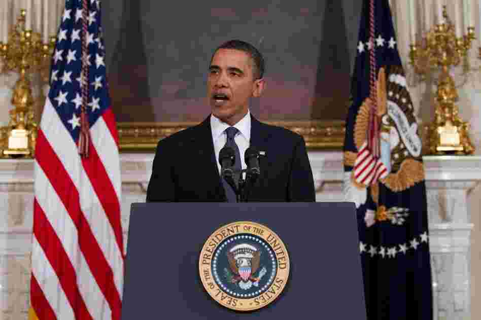 At the White House, President Obama tells Americans to keep "all the victims and their families, including Gabby, in our thoughts and prayers." 