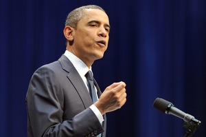 President Obama speaks at the memorial service.