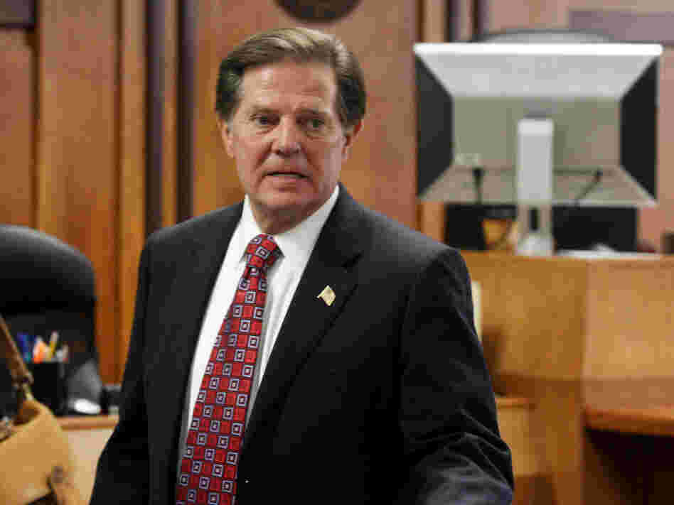 Former U.S. House Majority Leader Tom DeLay awaits sentencing in Austin, Texas on Monday Jan. 10, 2011.