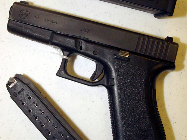 A Glock 9mm pistol.