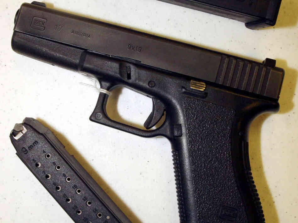 A Glock 9mm pistol.