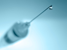 A drop at the tip of syringe. A drop at the tip of syringe.