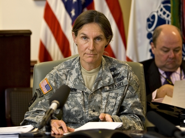 Brig. Gen. Rhonda Cornum, pictured here in 2008, says the spiritual fitness test was developed in part because people who are inclined toward spirituality seem to be more resilient.