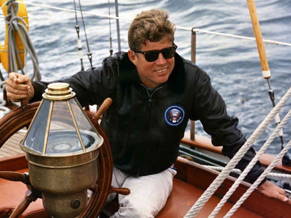 President Kennedy sails aboard the Manitou off the coast of Maine, Aug. 12, 1962. President Kennedy sails aboard the Manitou off the coast of Maine, Aug. 12, 1962.