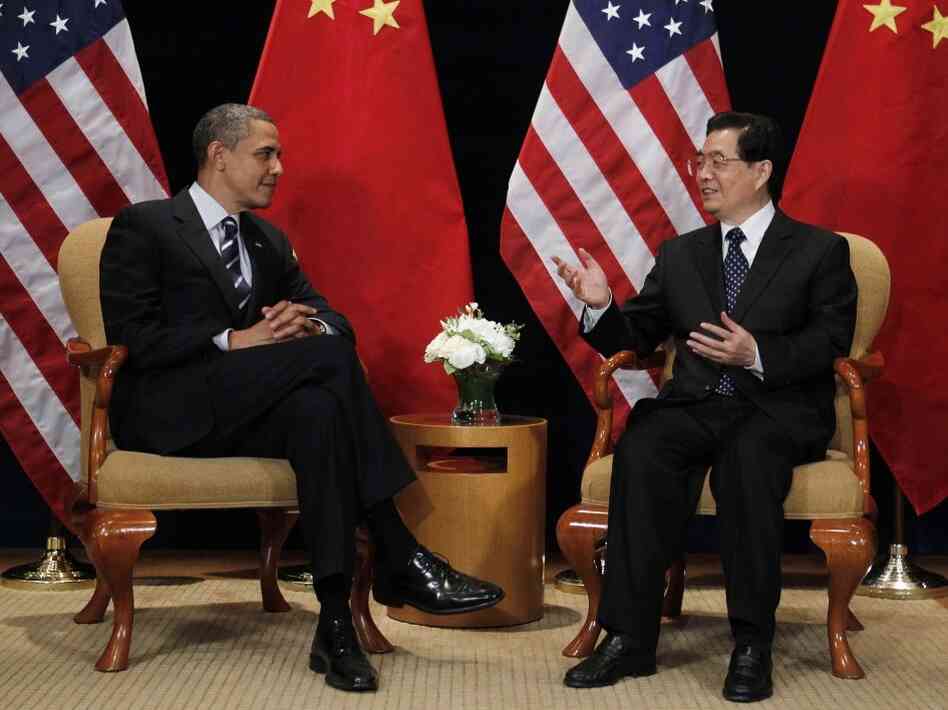 President Obama (left) meets with China's President Hu Jintao on the sidelines of the G-20 summit in Seoul, South Korea, in November. The Chinese leader comes to Washington this week.