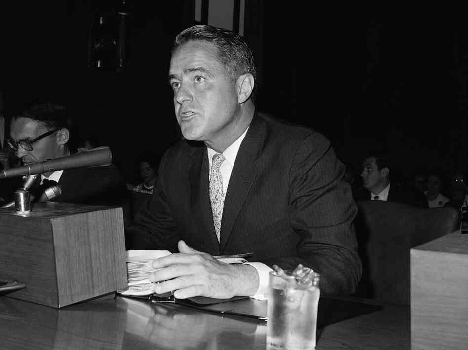R. Sargent Shriver at a Senate hearing in 1965.