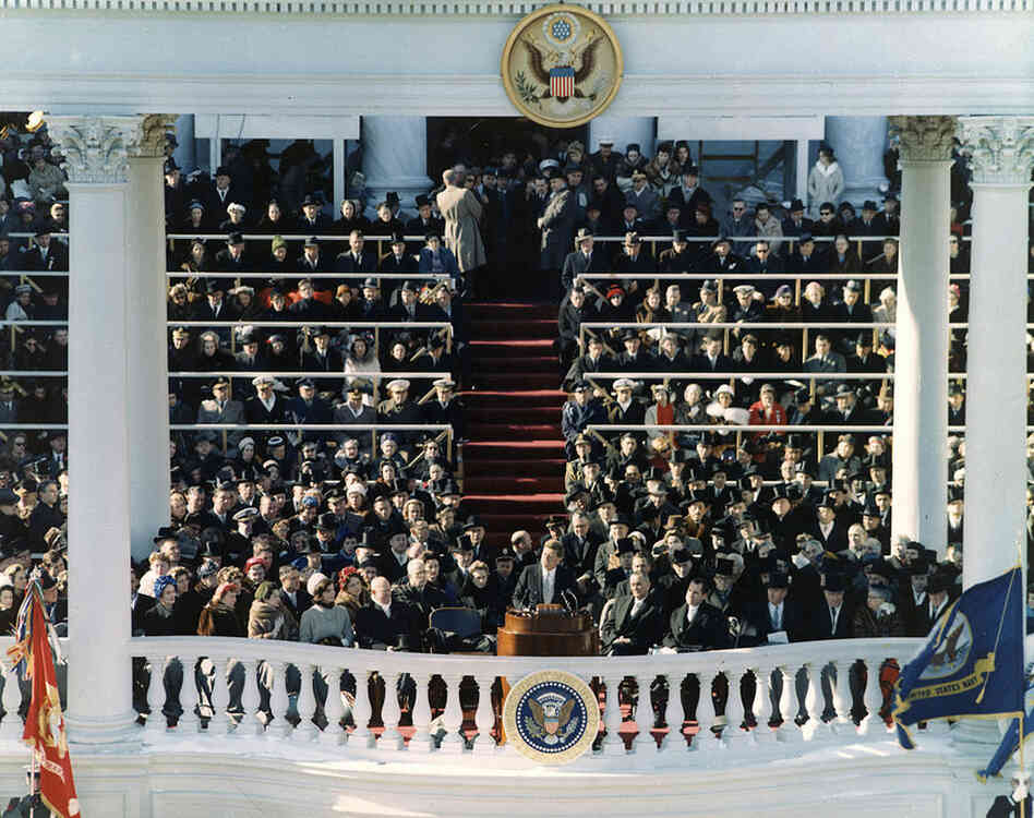The inaugural address of John F. Kennedy, 35th President of the United States, on Jan. 20, 1961, in Washington, D.C. 