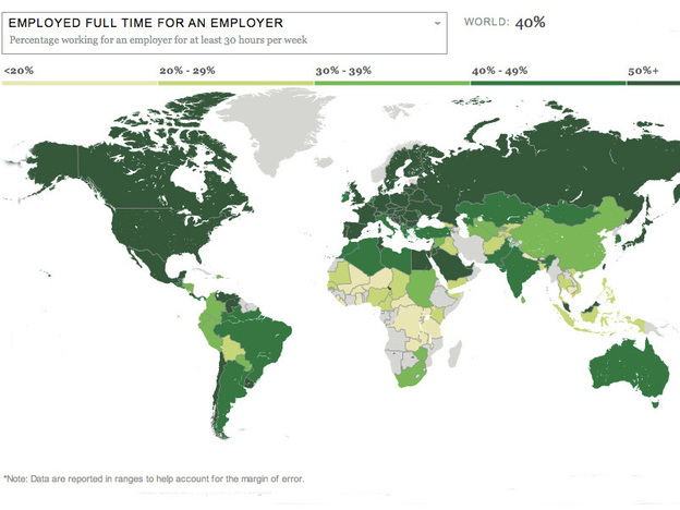 A map of worldwide employment