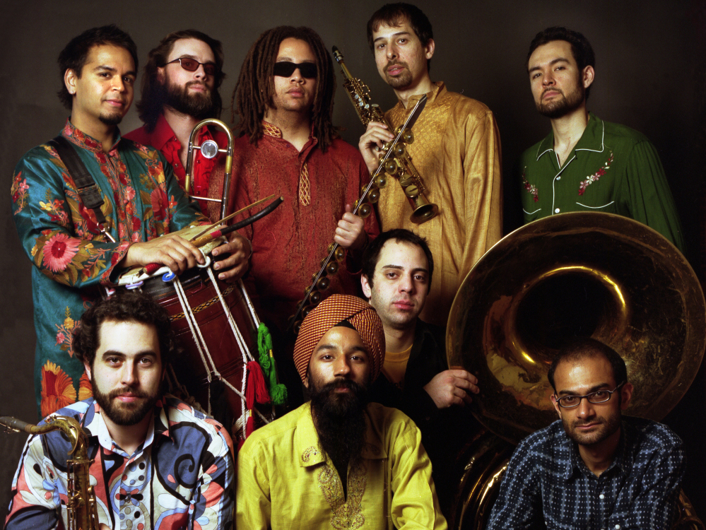 Red Baraat is led by Sunny Jain, top left.
