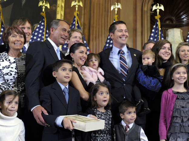 Rep. Sean Duffy and family with House Speaker John Boehner at a swearing in ceremony, January 5, 2010.