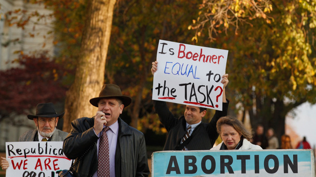 Anti-abortion activists demonstrate Nov. 5 in Washington, D.C. (Getty Images)