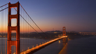 The rising sun sheds light on the Golden Gate Bridge in San Francisco. The rising sun sheds light on the Golden Gate Bridge in San Francisco.